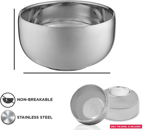 Stainless Steel Shaving Soap Bowl, Stainless Steel Shaving Mug, Shaving Cup, Mug for Shave Cream & Soap - Unbreakable Shaving Cup, Barbers Accessories For Your Wet Shaving Kit by Perfecto