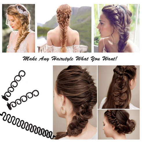 Moor 73 pcs Hair Braiding Tool with Brown Hair Wig Bun, Hair Styling Accessories, Magic Bun Maker Kit for Women, Kids