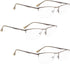 LUR READING GLASSES 3 Pack Half-Rim Metal Readers (Gunmetal)