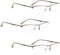 LUR READING GLASSES Half-Rim Metal Readers, 3 Pack (Gunmetal)