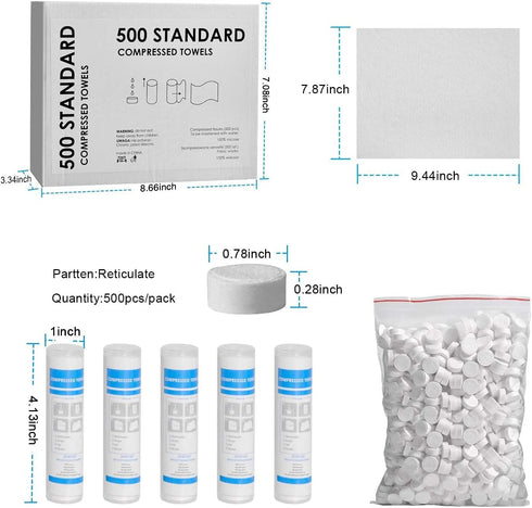 500 Pieces Disposable Compressed Towels, Soft Travel Coin Tissue for Camping, Outdoors, and Beauty Salon