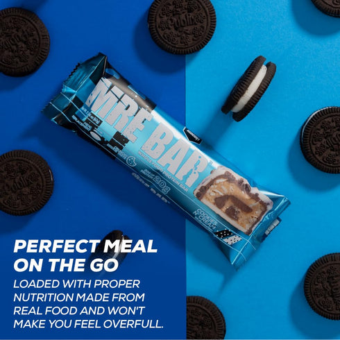 REDCON1 MRE Protein Bar, Cookies N' Cream, 20g Whole Food Protein, Low Sugar Meal Replacement Bar (12 Bars)