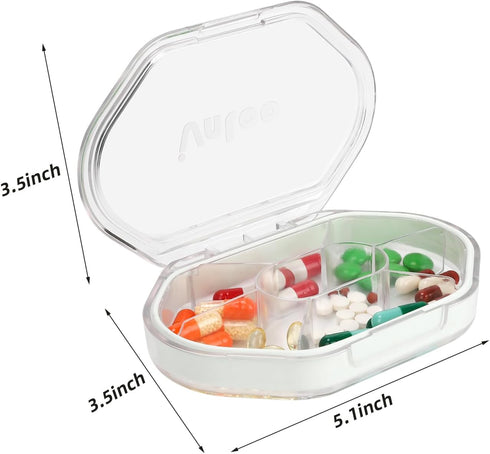 HENOROFEAR Organizer,7 Day Weekly Pill Compartments Travel Pill Dispenser,Small Pill Box for Pocket Purse Portable