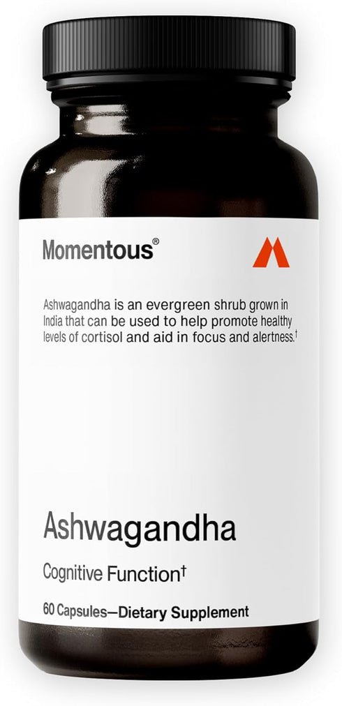 Momentous Ashwagandha Supplement, 300mg NooGandha Extract, Cognitive Performance, 60 Count