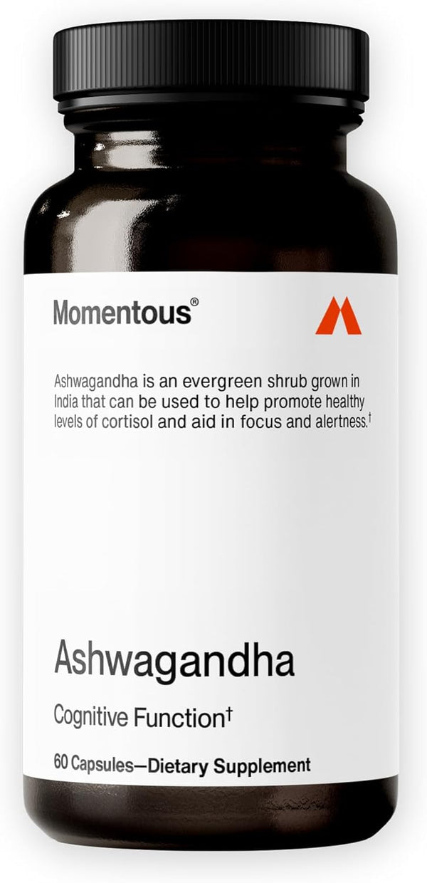 Momentous Ashwagandha Supplement, 300mg NooGandha Extract, Cognitive Performance, 60 Count