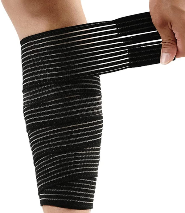 Elastic Lower Leg Calf Compression Support Bandage Sleeve for Shin Splint Guard, Adjustable Plus Size, Black