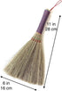 Handmade Bamboo Grass Broom - Angled Bristles for Sweeping Debris & Dust, Compact Cleaning Essential, 11 Inch