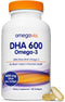 OmegaVia DHA 600 mg - Ultra Pure Omega-3 DHA Supplements for Brain & Eyes, 120 Softgels