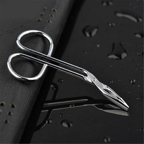 Silver Stainless Steel Eyebrow Scissors and Tweezers, Elbow Pliers Clip Scissors for Facial Hair Care