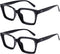 MARE AZZURO 2 Pairs Stylish Oversized Reading Glasses for Women, 1.0 1.5 2.0 2.5 3.0 3.5 (Black, 1.00)