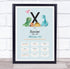 The Card Zoo New Baby Birth Details Christening Nursery Dinosaur Initial X Gift Print