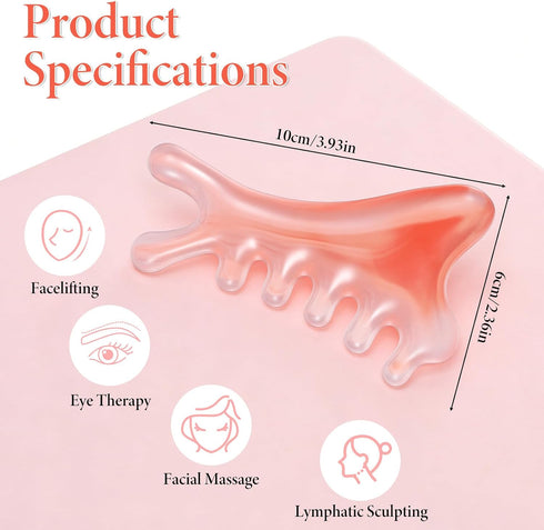 HJZHII 2 4-in-1 Pcs Face Gua Sha Tool, Multi-Functional Manual Massage Tool Head Massage Combs for Neck Body Face Eye