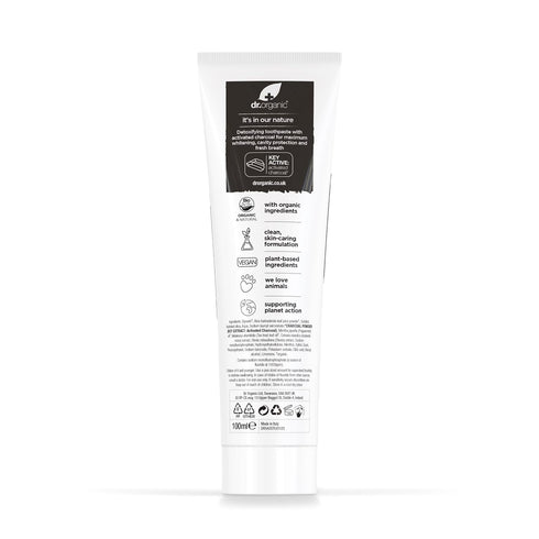 Dr Organic Charcoal Toothpaste Extra Whitening, 100ml