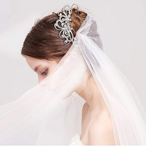 inSowni 32 Pack Silver Wedding Hair Side Combs + U-shaped & Twist Bridal Hair Pins Accessories with Rhinestone Pearls
