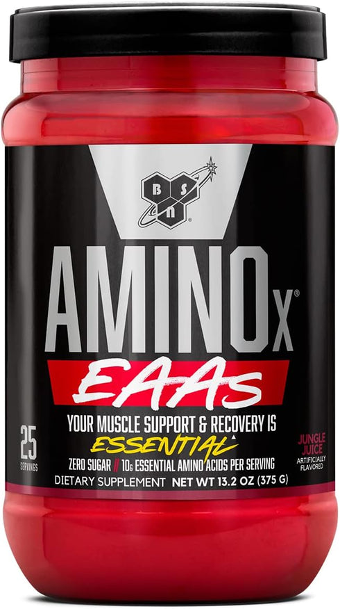BSN Amino X EAAs, Muscle Recovery and Endurance, 10g Essential Amino Acids, Jungle Juice, 13.2oz