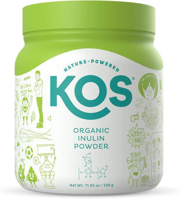 KOS Organic Inulin Powder, Unflavored & Unsweetened Superfood - 112 Servings Bag, Vegan, Non-GMO, Gluten-Free,
