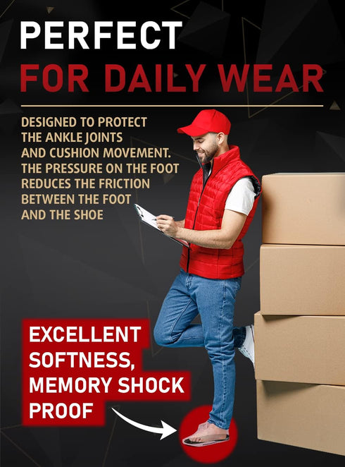 2 Pairs of Work Pro Comfort Insoles for Foot Pain Relief, Cushioning and Shock Absorption, Non-Slip Anti Fatigue