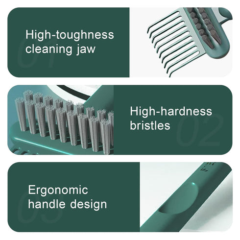 Hair Brush Cleaning Tool, 2-in-1 Comb Cleaning Brush for Home and Salon Use (1 Pack-Green)