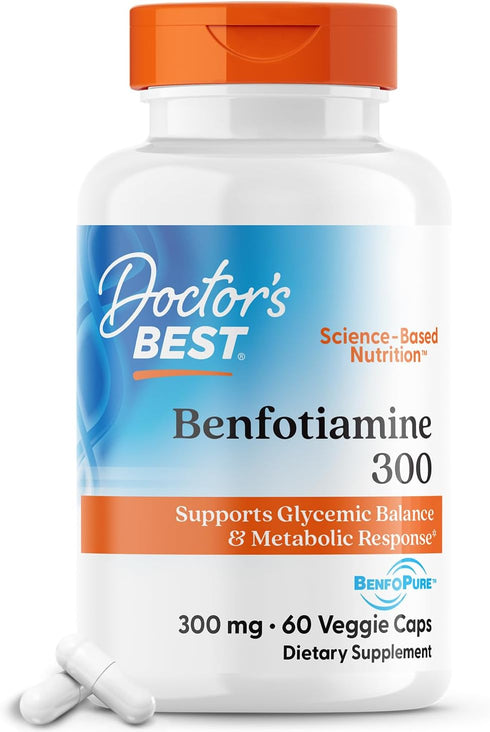 Doctor's Best Benfotiamine 300 with BenfoPure, 60 Veggie Caps