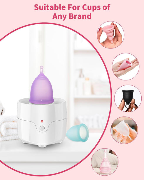 Set 2, Reusable Menstrual Cup (Small & Large Size) of Soft Silicone, Low or High Cervix, Safe Period Cup, Heavy & Light