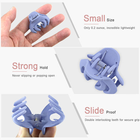 Small Hair Clips for Women, Girls, Kids, Tiny 1.5 Inch Mini Jaw Claw Clips for Thin/Medium Thick Hair (Pack of 10