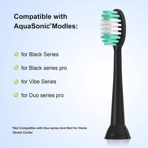 10 Pack Replacement Toothbrush Heads Compatible with AquaSonic Black Series for Electric Toothbrush