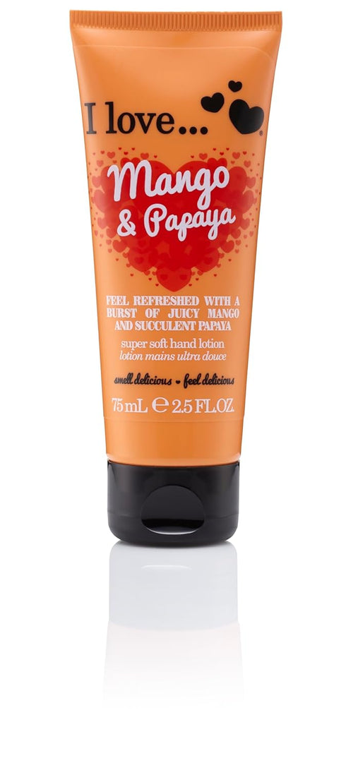 I Love Mango and Papaya Hand Lotion 2.5 oz - Super Soft for Dry Skin with Fruity Fragrance and Plant Extracts