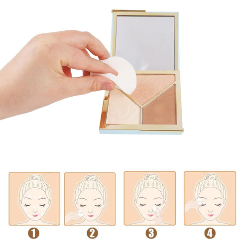 50 Pieces White Round Makeup Sponge, Facial Powder Puff Cosmetic Blender for All Skin Types, Wet and Dry Dual Use