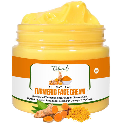 Turmeric Face Cream for Face & Body, All Natural Skin Brightening Lotion, Handcrafted Made in USA