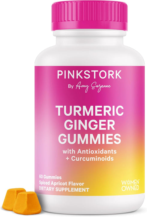 Pink Stork Turmeric Ginger Gummies Gut & Digestive Support for Women Anti