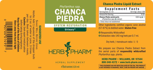 Herb Pharm Chanca Piedra Liquid Extract for Urinary System Support - 4 Ounce
