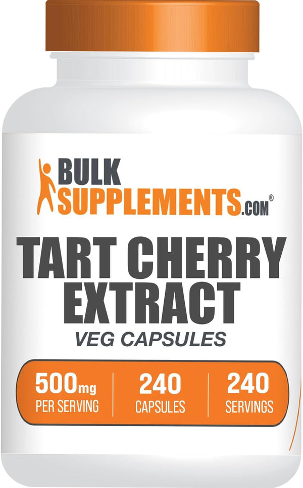 BulkSupplements.com Tart Cherry Extract Capsules - Herbal Supplement, Vegan, Gluten Free, 240-Day Supply (240 Veg