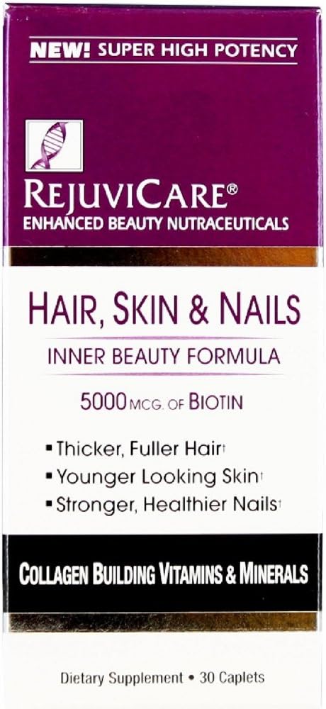 Rejuvicare Hair, Skin & Nails Beauty Formula - 30 servings with Biotin, Collagen Building Vitamins