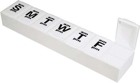 MaxiAids XXL AM - PM Weekly Pill Organizer - Braille
