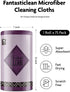 Microfiber Cleaning Cloth Roll, 75 Pack, Tear Away Towels, 12" x 12", Reusable Washable Rags in Dark Purple