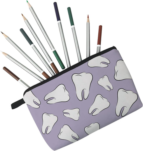 Tooth Dental Cosmetic Bag for Women - Cute Makeup Bag for Travel Toiletry Zipper Pouch for Girls and Friends Gifts
