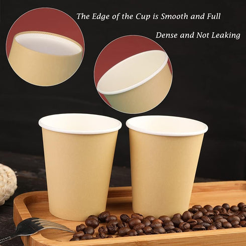 25 Pack 8 oz Disposable Paper Cups, Hot/Cold Beverage Drinking Cups for Offices, Home Kitchens, Coffee Shops