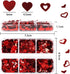 6 Grids Heart Nail Sequins 3D Holographic Nail Glitter Flakes for Valentine's Day Nail Decals for Women
