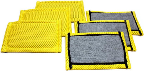 6 Pack Microfiber Dish and Kitchen Scrubbing Sponge, Scratch-Free Scouring Pad, Laundry and Dishwasher Safe (Grey and