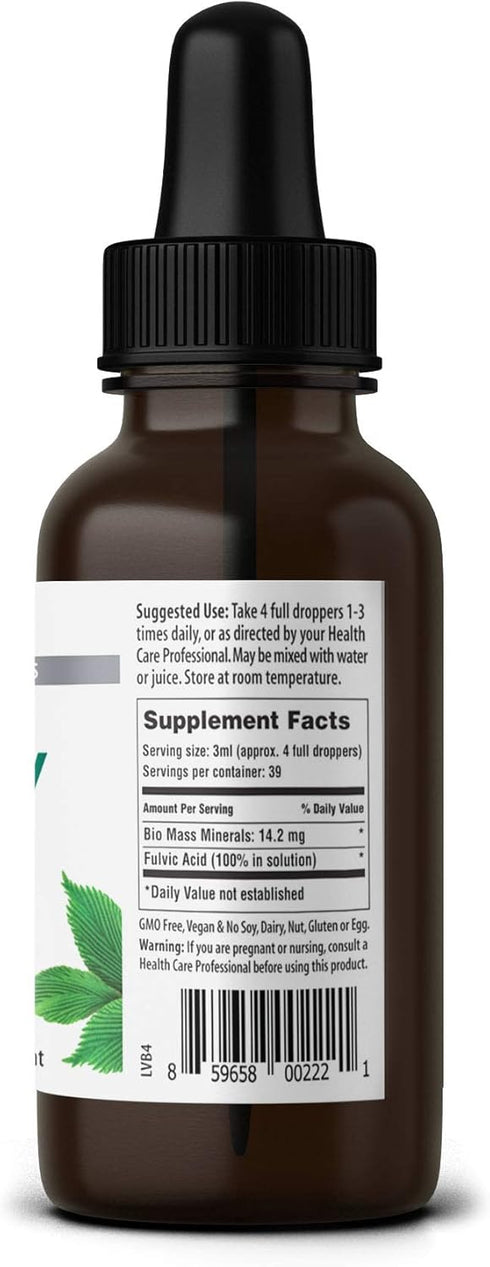 Vitality Boost Fulvic Acid Supplement - Liquid Mineral Drops for Water, Rich in Amino Acids, Improves Energy Function -