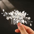JEAIRTS Crystal Hair Comb, Silver Bridal Pearl Headpiece Wedding Hair Accessories for Women