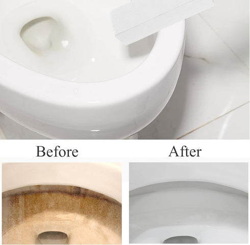 2 Pack Pumice Stone for Toilet Bowl Cleaning with Handle, Scouring Stick for Hard Water Rings and Rust (White)
