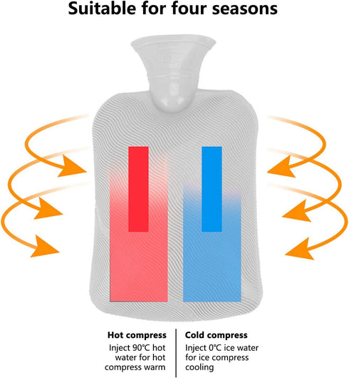 500ML Hot Water Bottle - Hot Water Bag for Pain Relief, Menstrual Cramps, Soft Cover, Hot Cold Compress