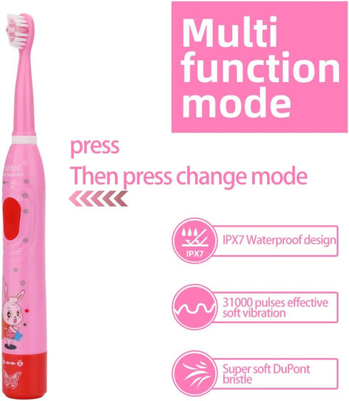 OJV 8630 Kids Sonic Electric Toothbrushes for Children, 6 Modes 2-Min Timer, USB Rechargeable Power Smart Toothbrush