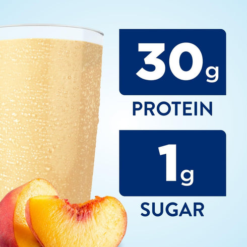 Ensure Max Protein Nutrition Shake Liquid, with 30g of Protein, 1g of Sugar, High Protein Shake, Creamy Peach, 11 fl