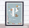 The Card Zoo New Baby Birth Details Christening Nursery Woodland Animals Initial P Gift Print