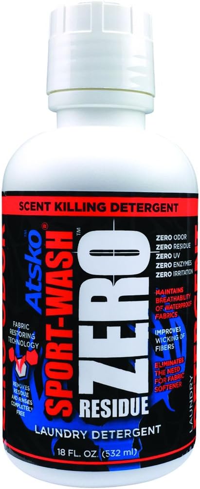 Atsko 1338Z Zero Sport-Wash Laundry Detergent, 18 fl oz Bottle, Black