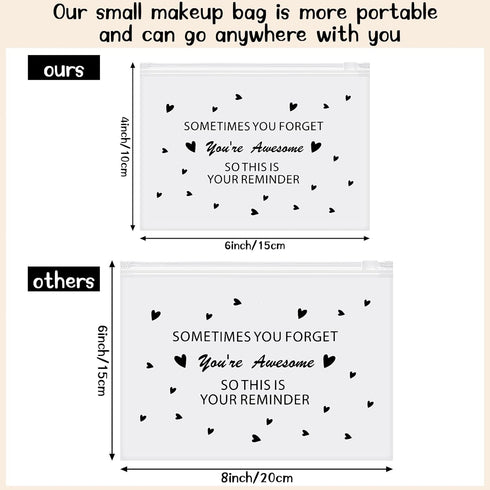 Sotiff 60 Pcs Bulk Inspirational Gifts for Women, Inspirational Makeup Bags EVA Cosmetic Toiletry Bags Thank You Encouragement Church Gifts for Friends Mom Coworker(6 x 4 Inch, Awesome)