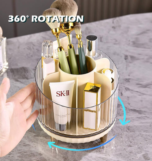 360 Rotating Makeup Organizer, Cosmetic Display Case, Makeup Brush Holder, Lipstick Organizer for Bathroom, Vanity