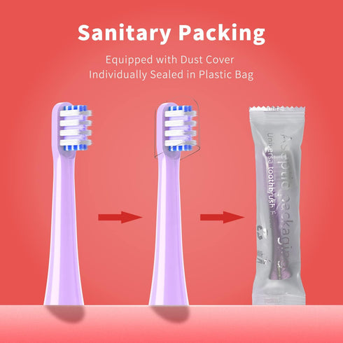 Replacement Toothbrush Heads for Colgate Hum Connected Smart Battery Toothbrush, Refill Head, Purple